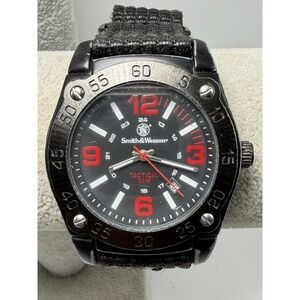 Smith & Wesson Tactical Mens Watch New Battery 42MM 7.5" Nylon Band